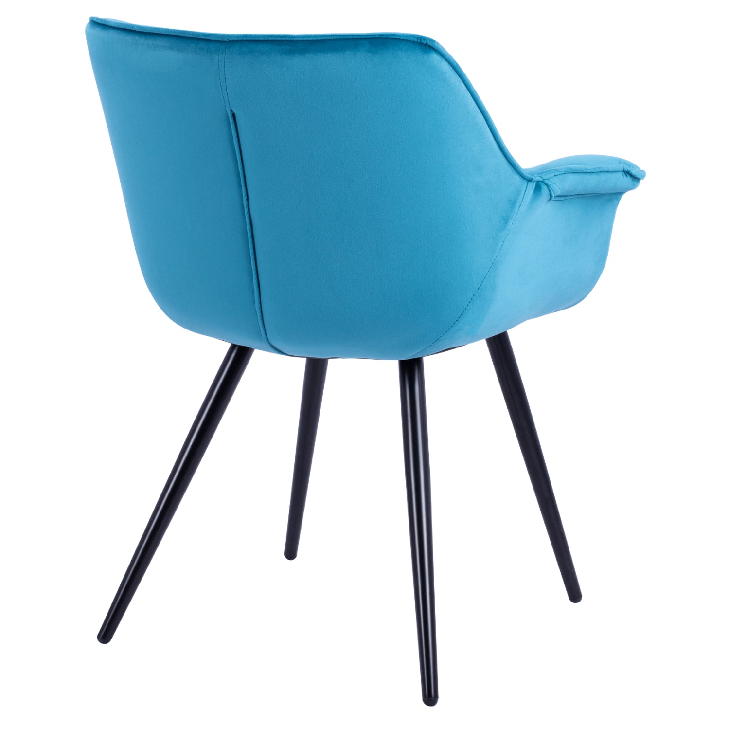 Armchair Benjamin from turquoise velvet with metallic legs HM8682.09 69x68x78 cm.