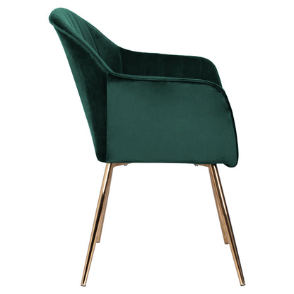 Armchair Sawyer HM8523.03 from velvet Cyppress Green color with gold legs 55x60x83 cm