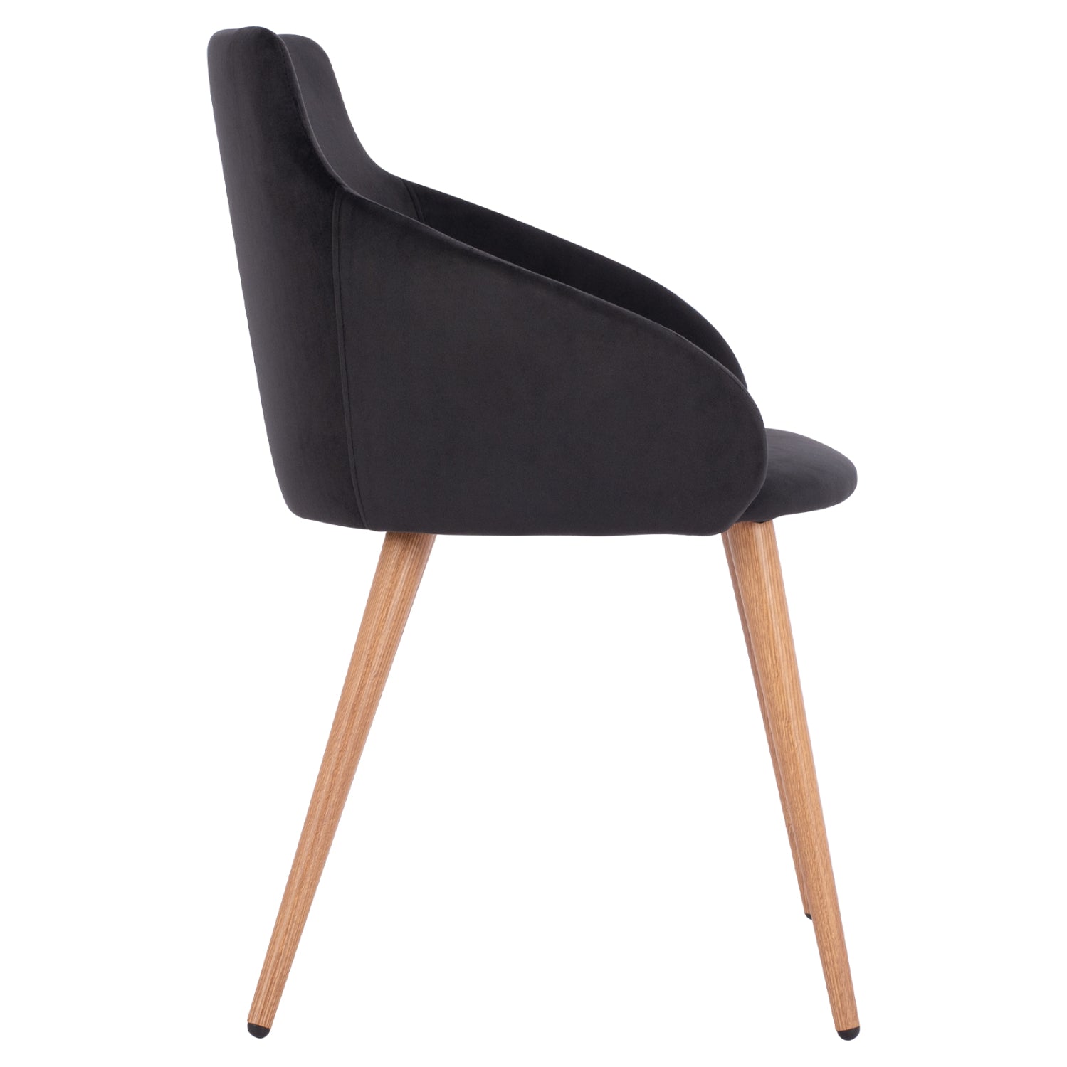 Armchair Ivy Velvet Black with metallic legs HM8546.04 53x55x79cm