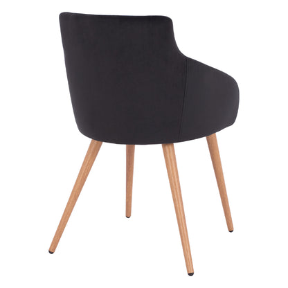 Armchair Ivy Velvet Black with metallic legs HM8546.04 53x55x79cm