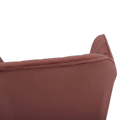 VELVET ARMCHAIR SAWYER IN DUSTY PINK WITH BLACK LEGS HM8523.12 53x60x76cm