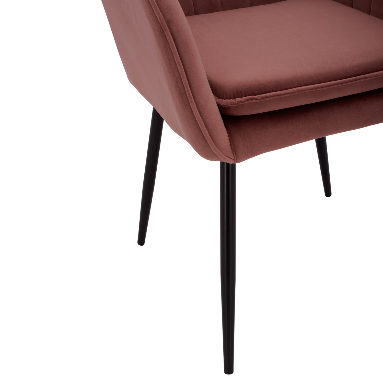 VELVET ARMCHAIR SAWYER IN DUSTY PINK WITH BLACK LEGS HM8523.12 53x60x76cm