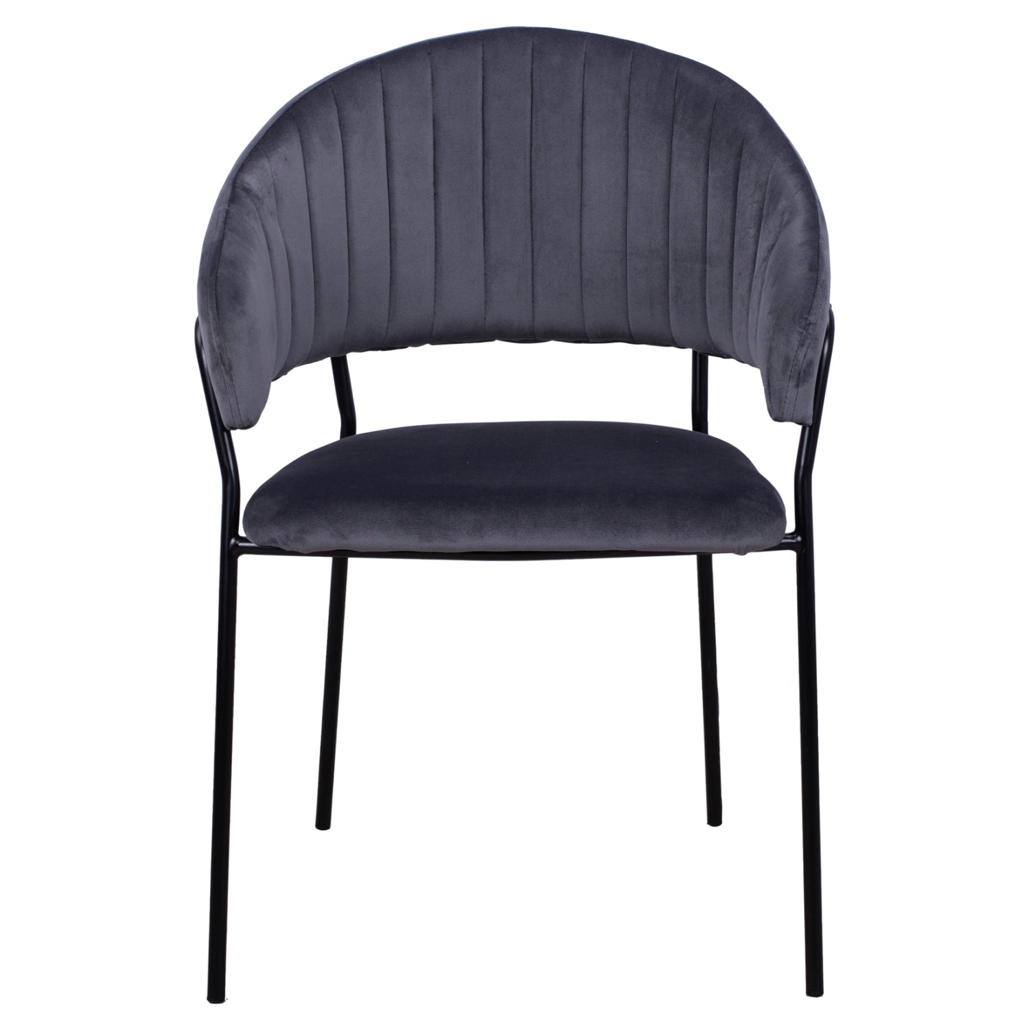 Armchair Theodore HM8520.01 from velvet grey with metallic frame 55x50x82cm
