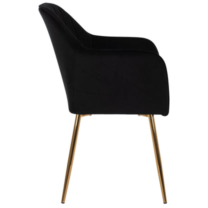 ARMCHAIR SAWYER HM8523.04 BLACK VELVET AND GOLDEN LEGS 55Χ60Χ83Hcm.
