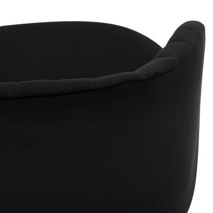Armchair Leah with Velvet Black and Metallic Legs HM8543.04 53x57x81 cm.
