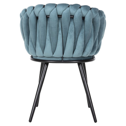 CHAIR LUANDA HM8741.05 TURQUOISE VELVET-BLACK METALLIC LEGS 62x54x79Hcm.