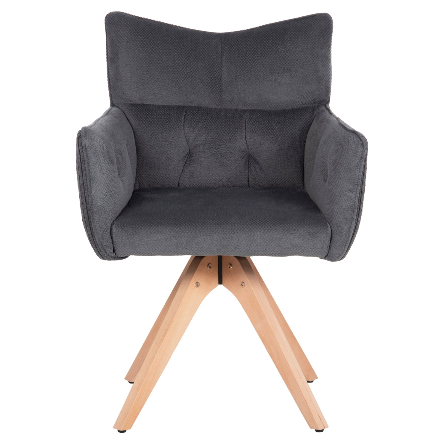 DINING ARMCHAIR QUILL HM9843.03 GREY FABRIC-BEECH WOOD LEGS 61x57,5x91Hcm.
