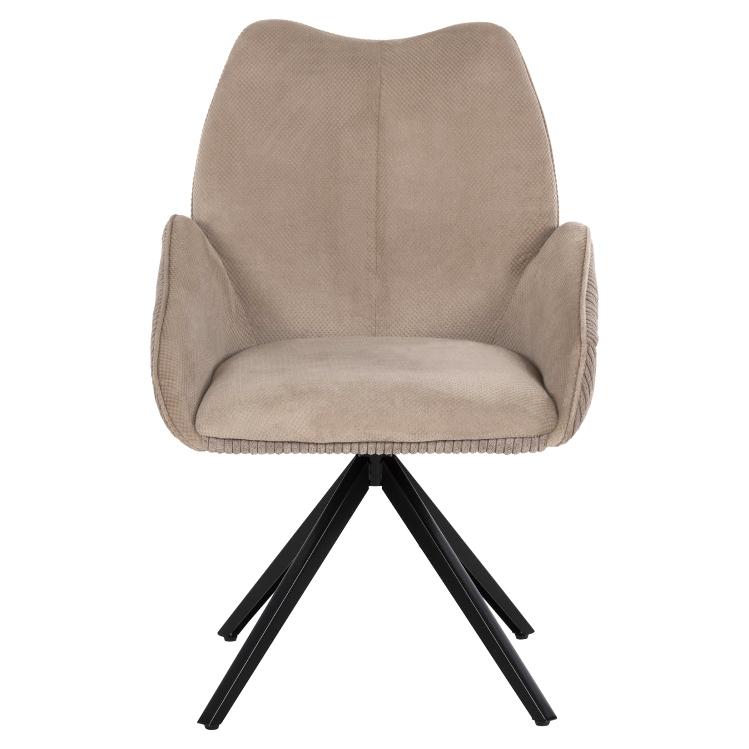 DINING ARMCHAIR SHAI HM9844.04 BEIGE FABRIC-BLACK METAL BASE 61x63x93Hcm.