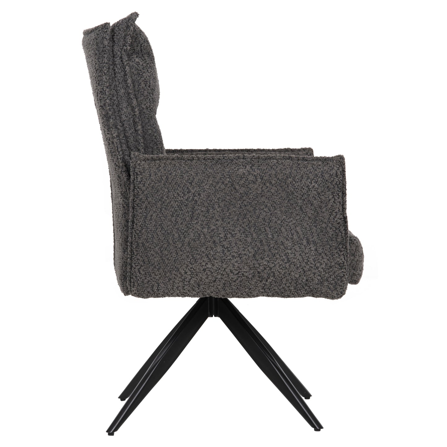 DINING ARMCHAIR ZORIN HM9846.03 GREY FABRIC-BLACK METAL BASE 64x66x94,5Hcm.