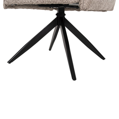 DINING ARMCHAIR ZORIN HM9846.07 DARK BEIGE FABRIC-BLACK METAL BASE 64x66x94,5Hcm.
