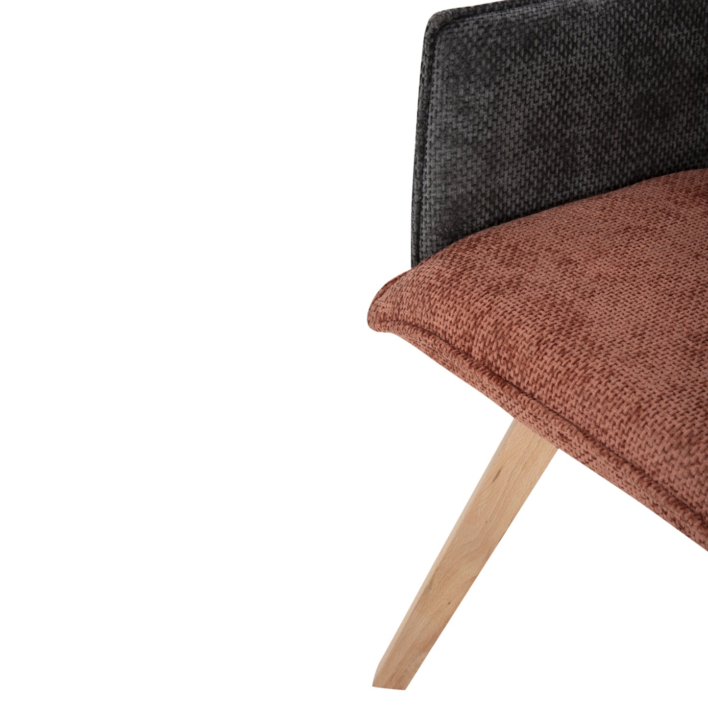 DINING ARMCHAIR REX HM9847.06 BRICK RED-GREY FABRIC-BEECH WOOD LEGS 53x60x93Hcm.