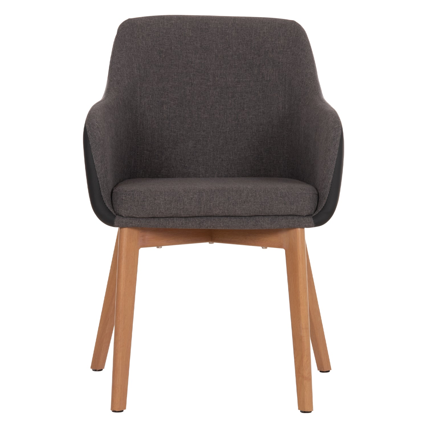 Armchair Bristol HM0141.01 with dark grey color and black PU 57x59x86Υ