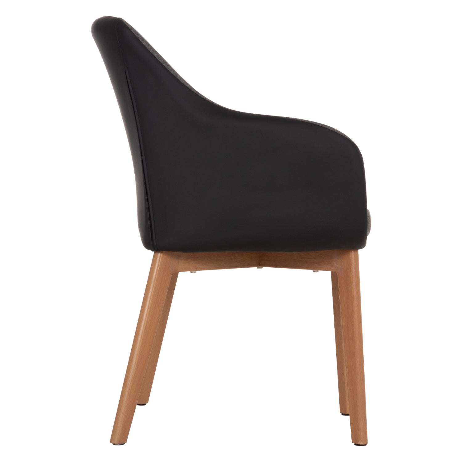 Armchair Bristol HM0141.01 with dark grey color and black PU 57x59x86Υ