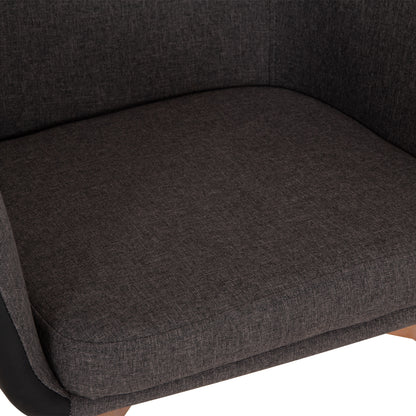 Armchair Bristol HM0141.01 with dark grey color and black PU 57x59x86Υ