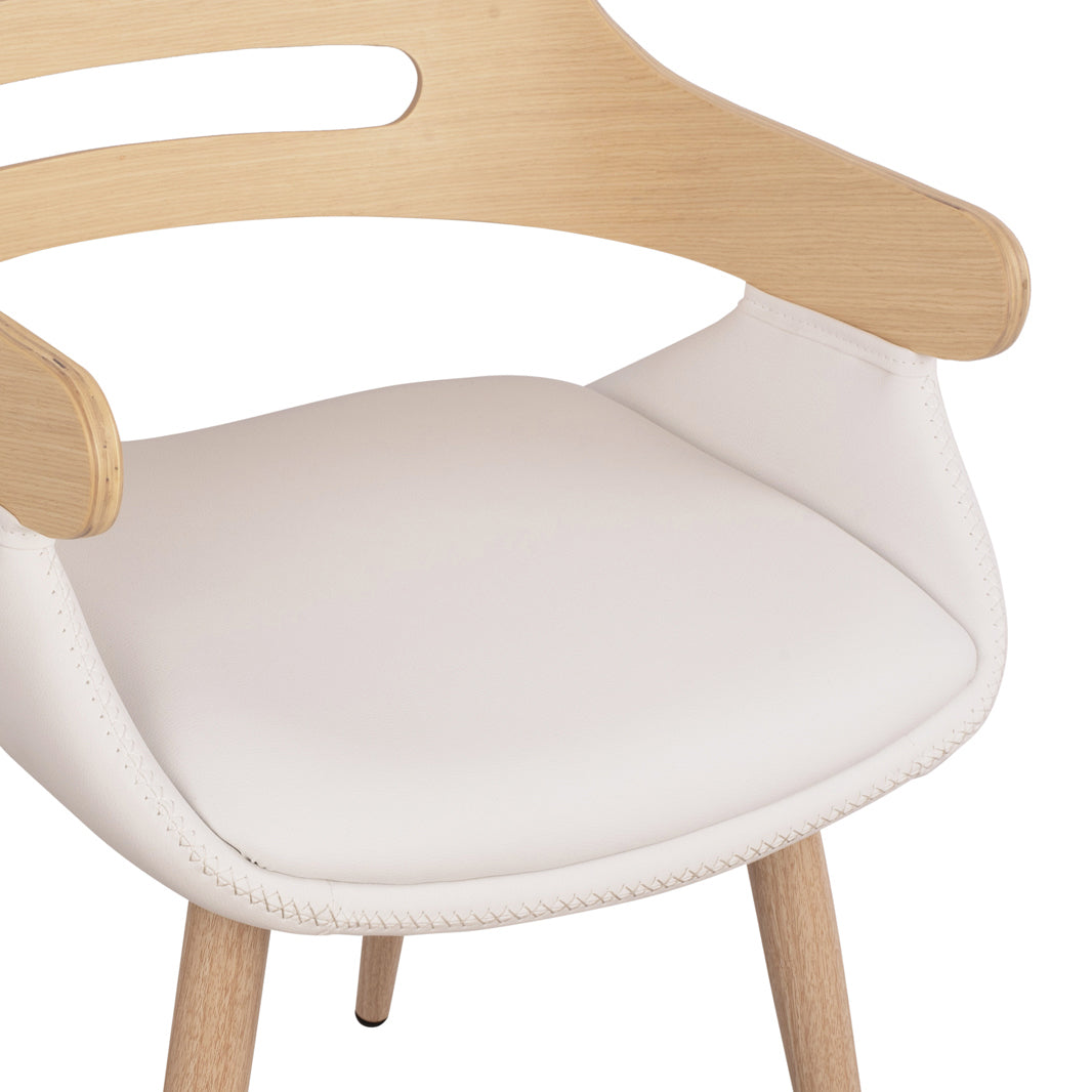 Armchair Auxiliary Superior Pro Sonama with White PU HM8491.02 50x53x76cm