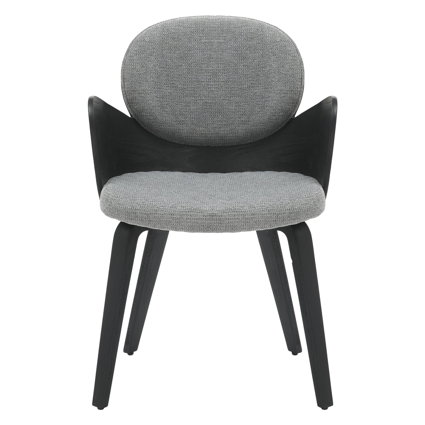 DINING ARMCHAIR DARNELL HM9974.02 PLYWOOD IN BLACK COLOR-GREY FABRIC 56x56x83Hcm.