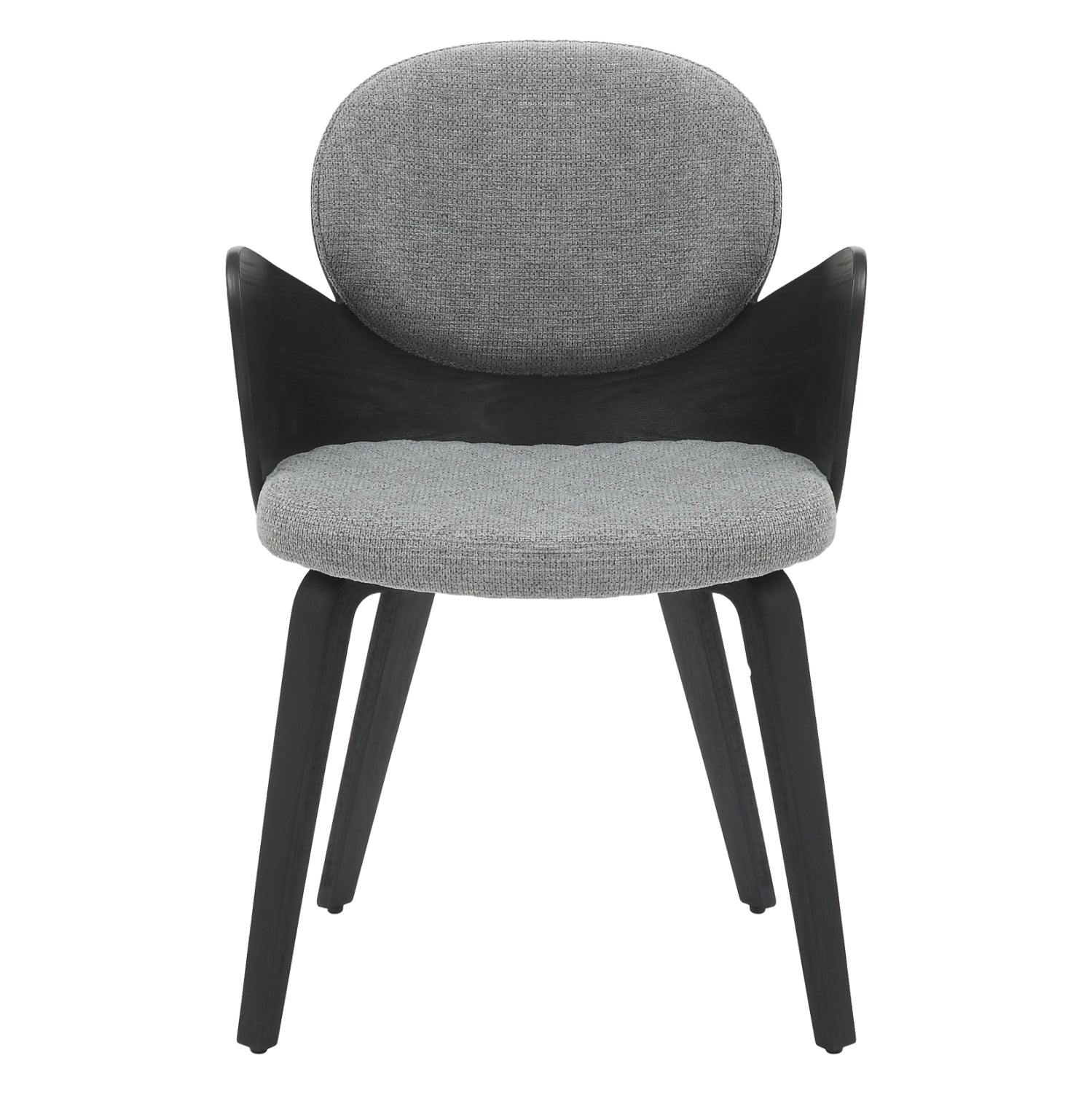 DINING ARMCHAIR DARNELL HM9974.02 PLYWOOD IN BLACK COLOR-GREY FABRIC 56x56x83Hcm.