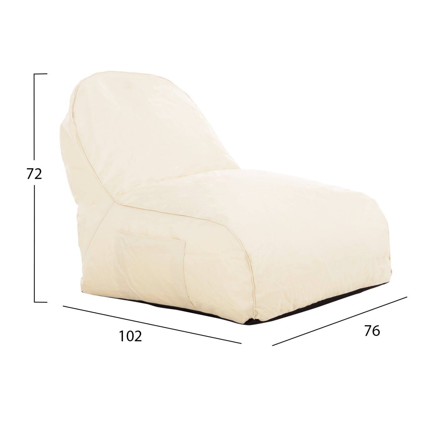 Pouf Cloud Armchair HM5112.01 Cream 6188 76x102x72Ηcm