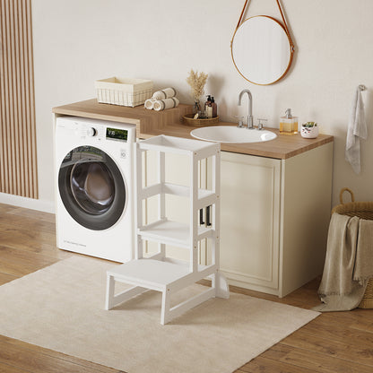 CHILDREN'S LEARNING TOWER t.MONTESSORI PEPE HM9291.03 PINE WOOD IN WHITE 55x53x90Hcm.