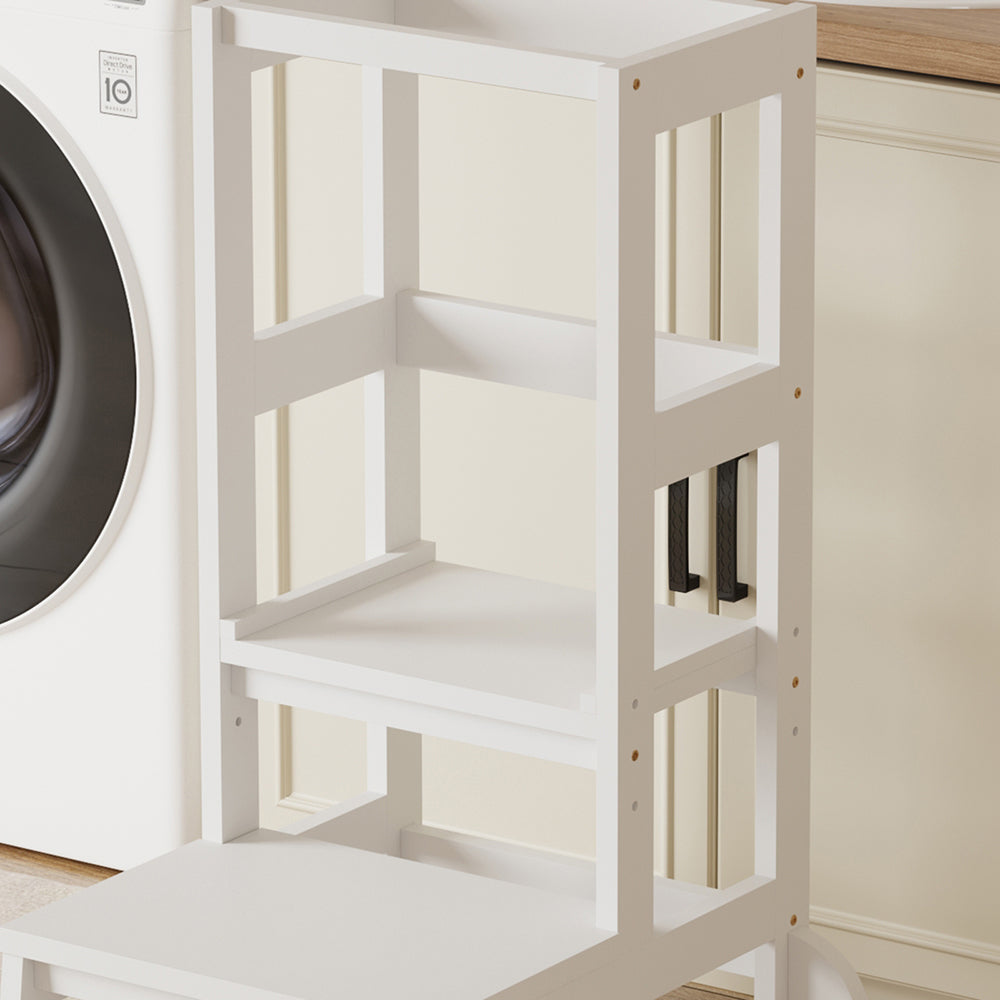 CHILDREN'S LEARNING TOWER t.MONTESSORI PEPE HM9291.03 PINE WOOD IN WHITE 55x53x90Hcm.