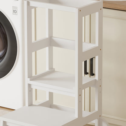 CHILDREN'S LEARNING TOWER t.MONTESSORI PEPE HM9291.03 PINE WOOD IN WHITE 55x53x90Hcm.