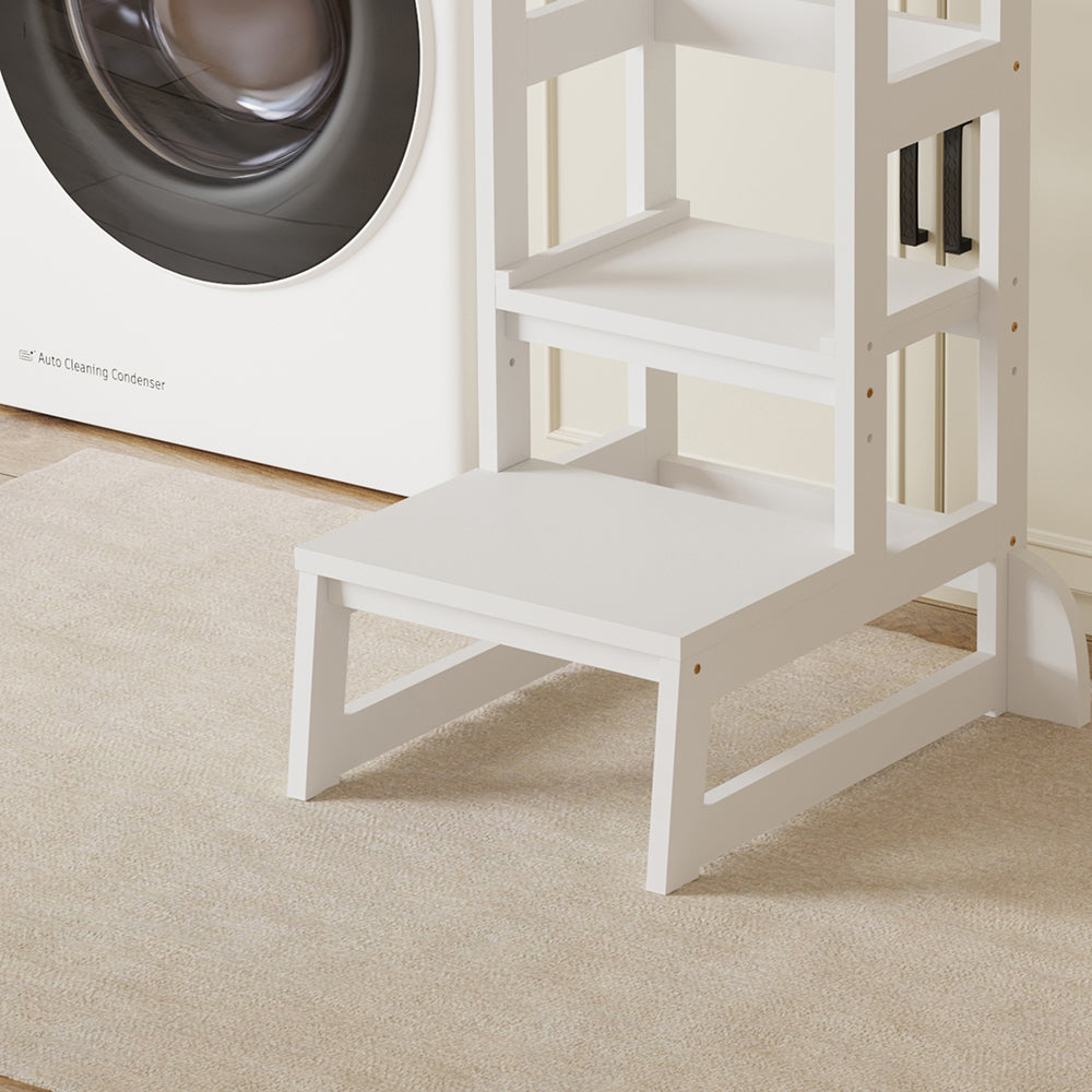 CHILDREN'S LEARNING TOWER t.MONTESSORI PEPE HM9291.03 PINE WOOD IN WHITE 55x53x90Hcm.
