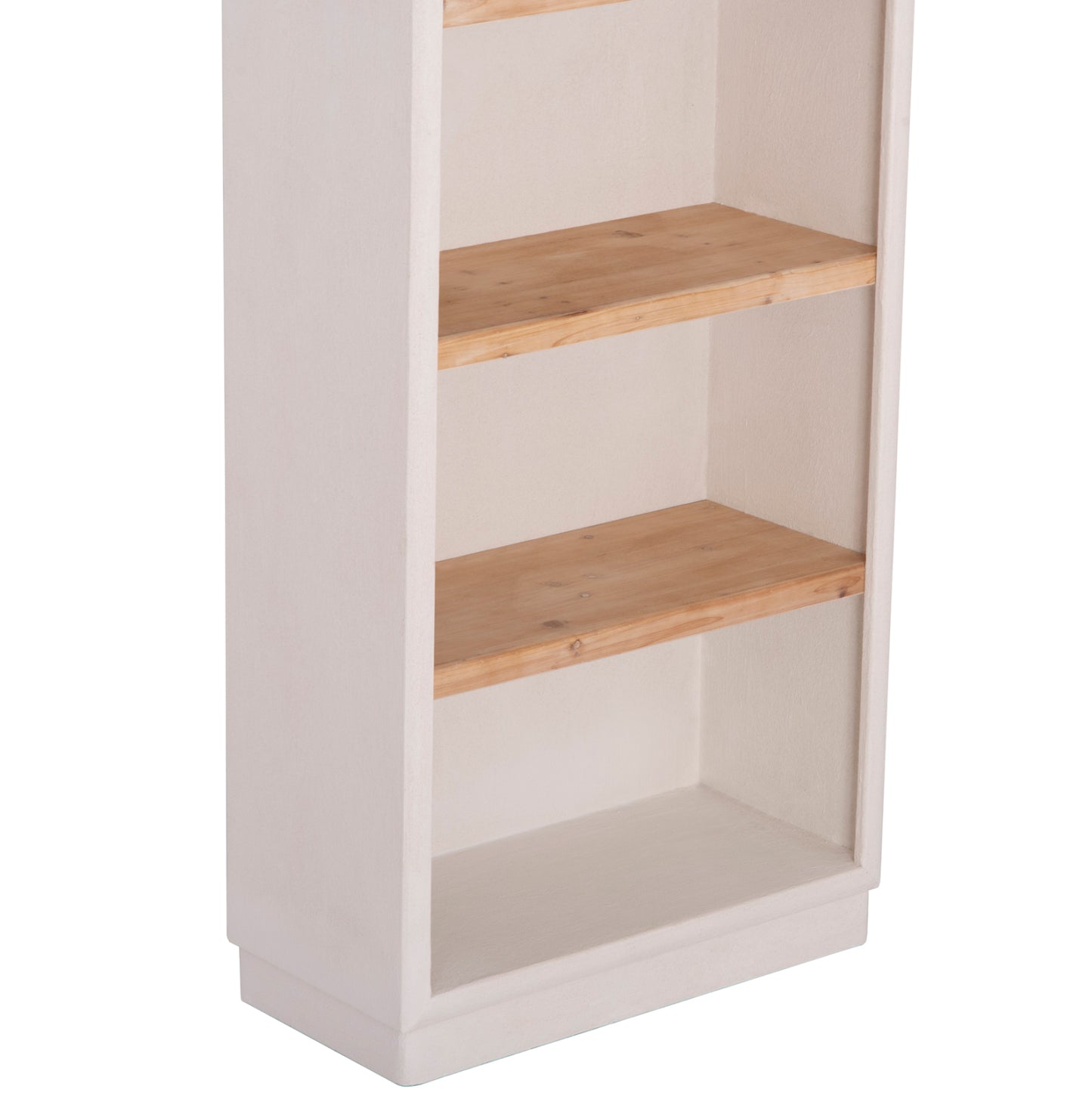 SHELVES RACK SERIES SANTORINI HM18044 MDF IN OFF-WHITE-SHELVES MADE OF FIR WOOD IN NATURAL COLOR 80x38x188.5Hcm.