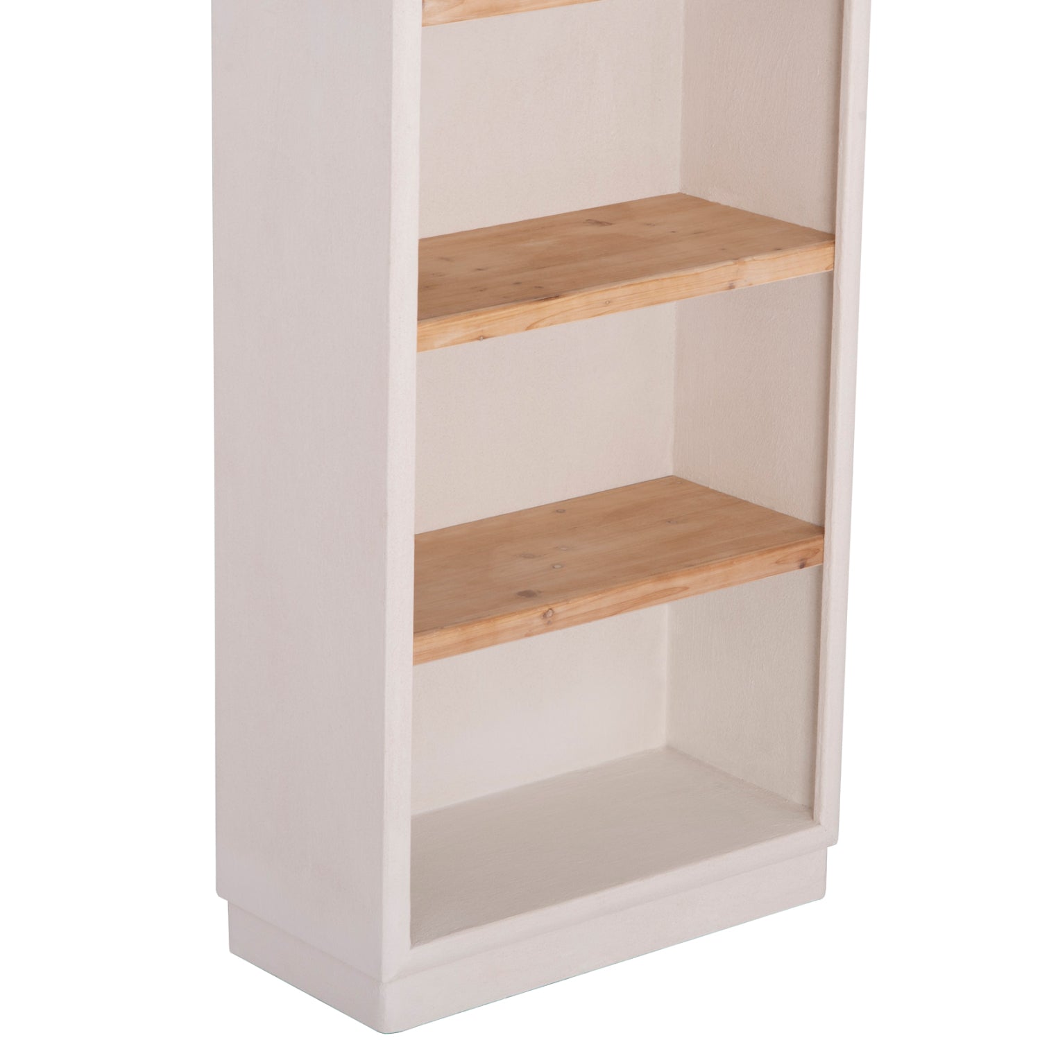 SHELVES RACK SERIES SANTORINI HM18044 MDF IN OFF-WHITE-SHELVES MADE OF FIR WOOD IN NATURAL COLOR 80x38x188.5Hcm.