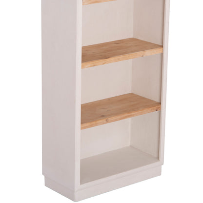 SHELVES RACK SERIES SANTORINI HM18044 MDF IN OFF-WHITE-SHELVES MADE OF FIR WOOD IN NATURAL COLOR 80x38x188.5Hcm.