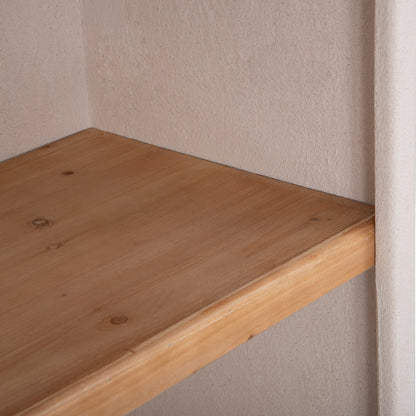 SHELF RACK SERIES SANTORINI HM18045 MDF IN OFF-WHITE-SHELVES MADE OF FIR WOOD IN NATURAL COLOR 60x38.5x179Hcm.