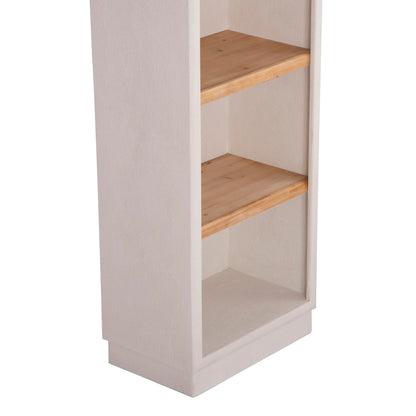 SHELF RACK SERIES SANTORINI HM18045 MDF IN OFF-WHITE-SHELVES MADE OF FIR WOOD IN NATURAL COLOR 60x38.5x179Hcm.