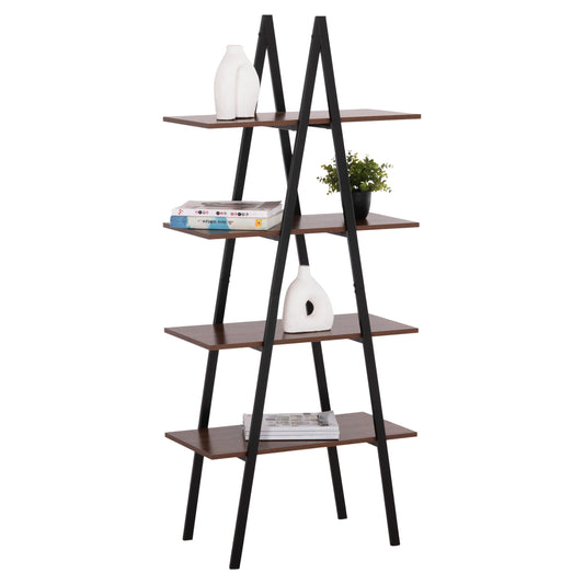 RACK STAM HM18073.04 BLACK METAL FRAME-MELAMINE IN WALNUT 71x38x165Hcm.