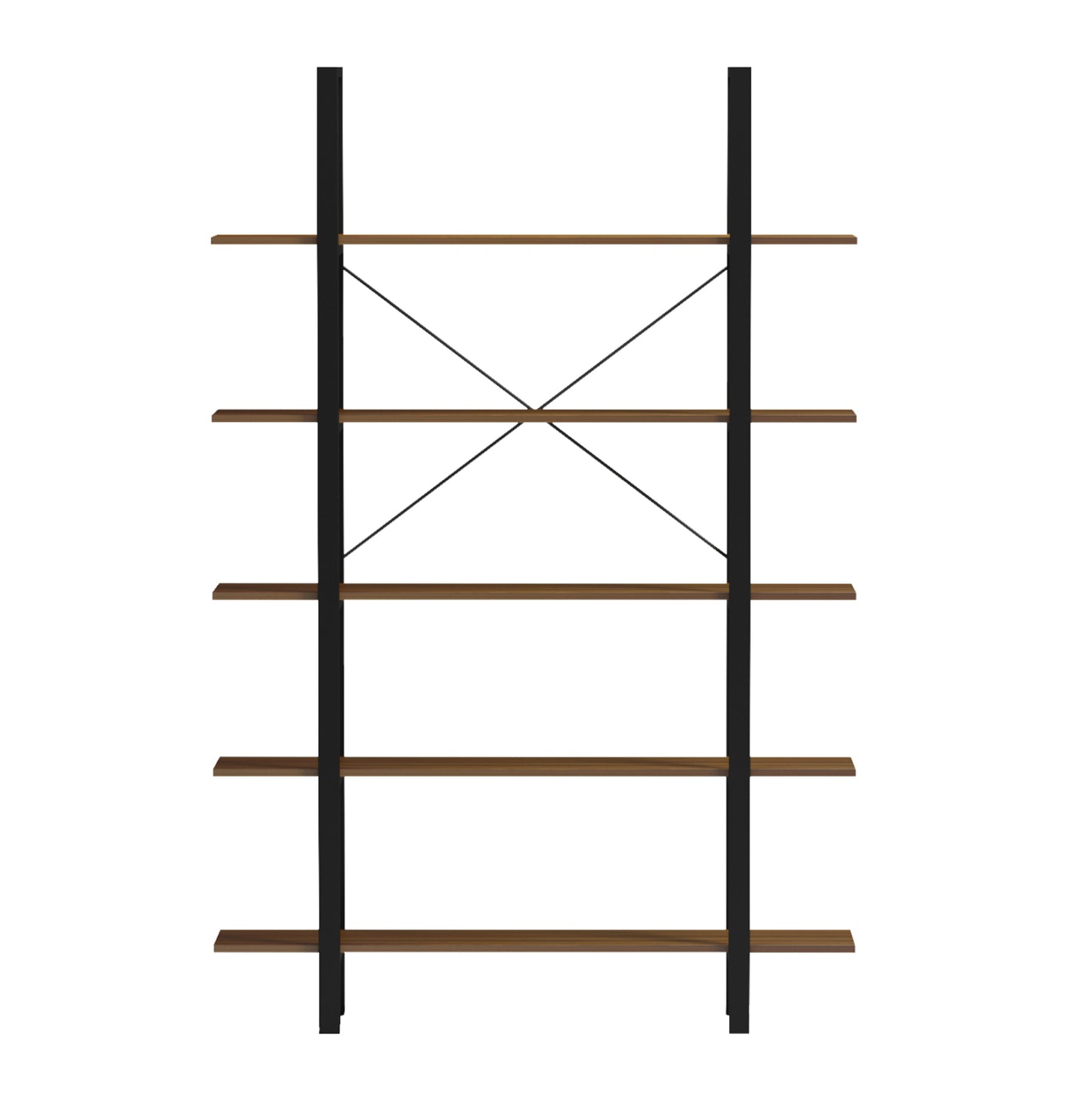RACK TIMOTE HM18375.03 METAL FRAME--MELAMINE IN WALNUT 120x28x180Hcm.