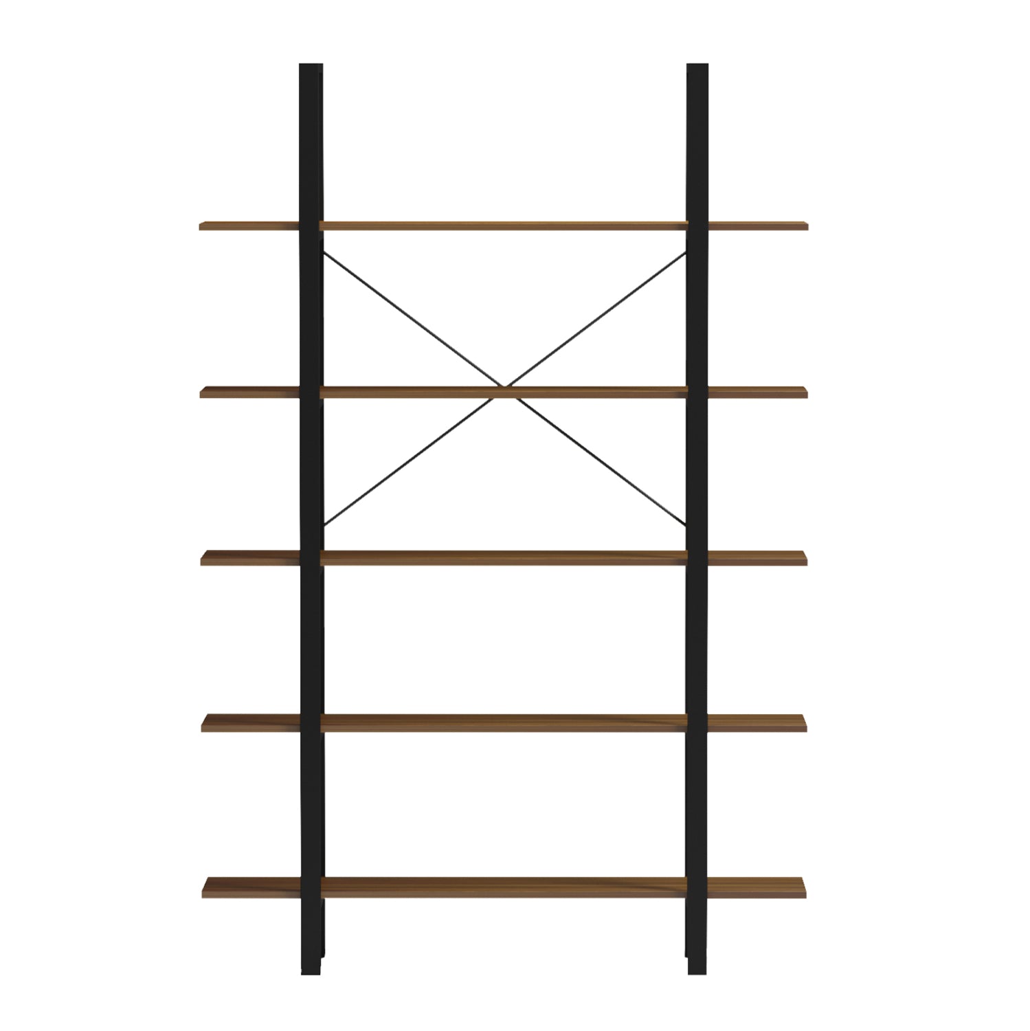 RACK TIMOTE HM18375.03 METAL FRAME--MELAMINE IN WALNUT 120x28x180Hcm.