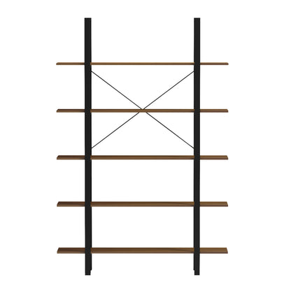 RACK TIMOTE HM18375.03 METAL FRAME--MELAMINE IN WALNUT 120x28x180Hcm.