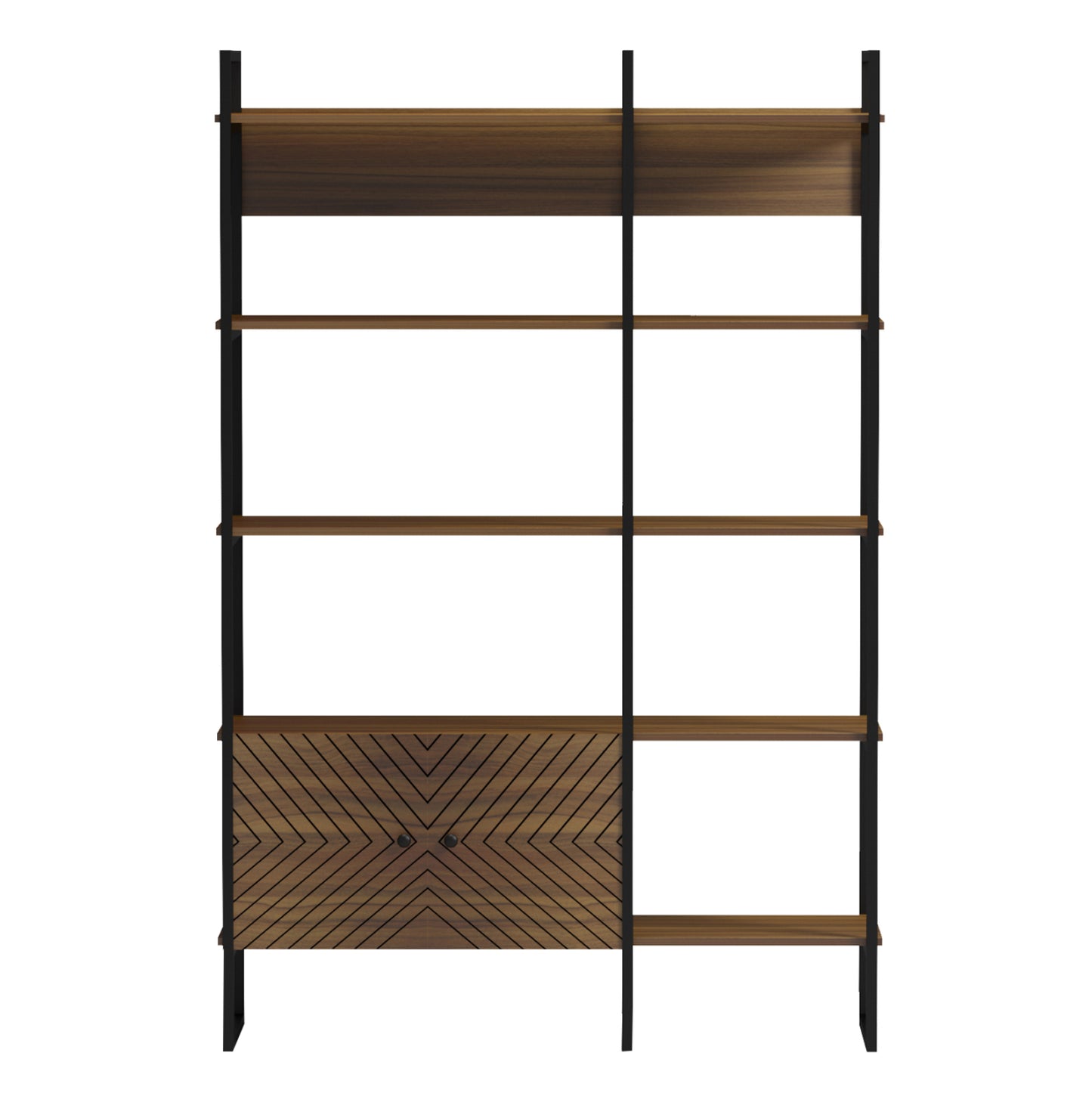 RACK NEZER HM18377.03 METAL FRAME--MELAMINE IN WALNUT 120x35x180Hcm.
