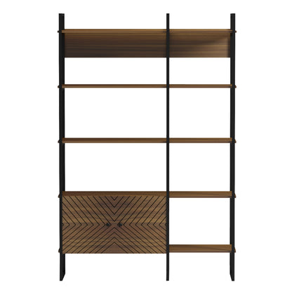 RACK NEZER HM18377.03 METAL FRAME--MELAMINE IN WALNUT 120x35x180Hcm.