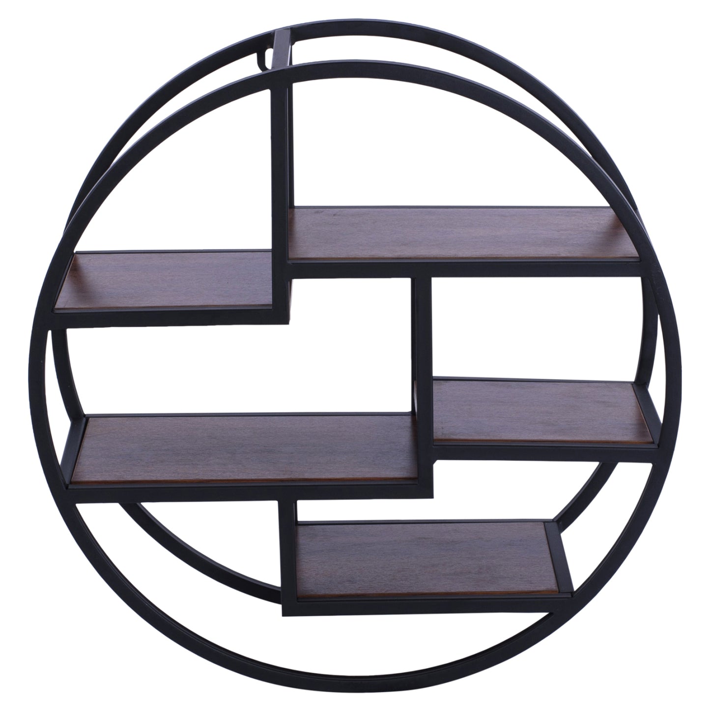 Wall Shelves Quinn with melamine bases and metallic frame HM8612 Diameter 60x24cm