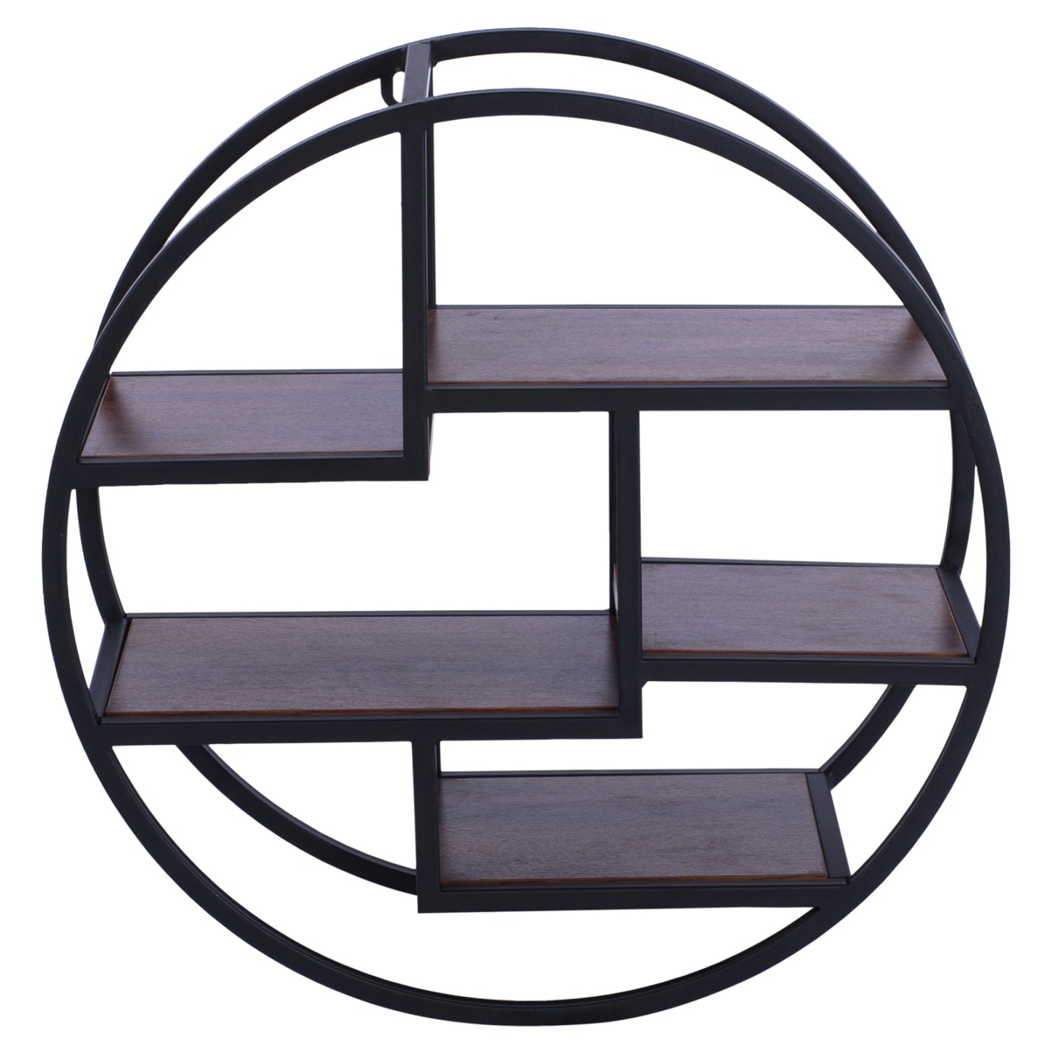 Wall Shelves Quinn with melamine bases and metallic frame HM8612 Diameter 60x24cm