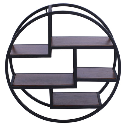 Wall Shelves Quinn with melamine bases and metallic frame HM8612 Diameter 60x24cm