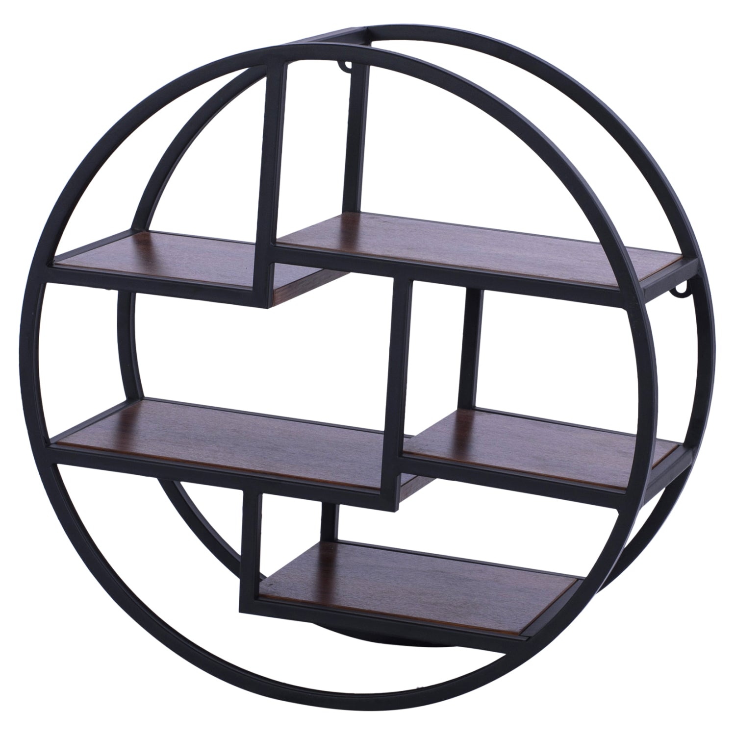 Wall Shelves Quinn with melamine bases and metallic frame HM8612 Diameter 60x24cm