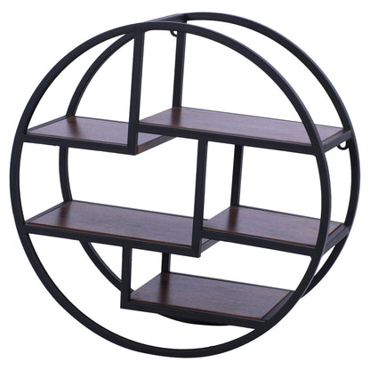 Wall Shelves Quinn with melamine bases and metallic frame HM8612 Diameter 60x24cm
