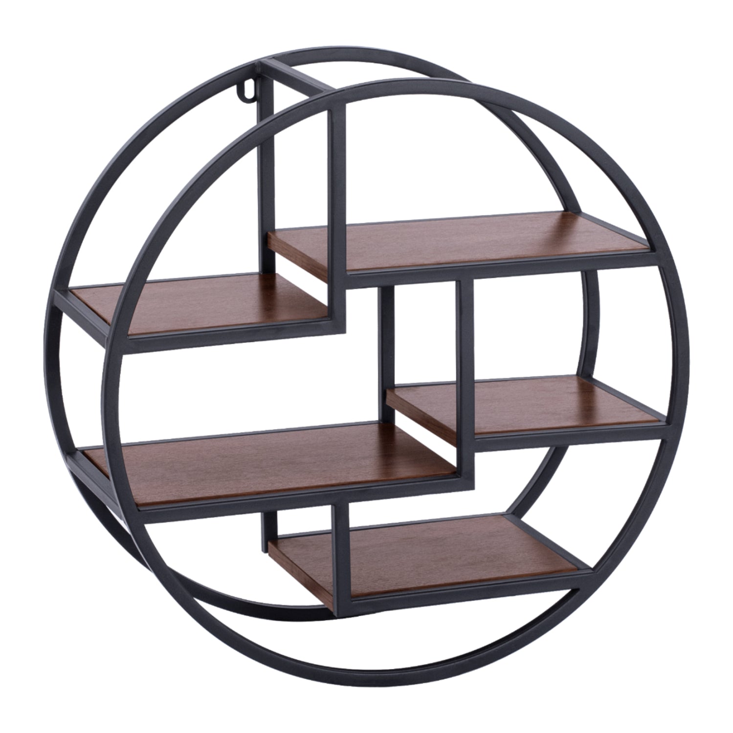Wall Shelves Quinn with melamine bases and metallic frame HM8612 Diameter 60x24cm