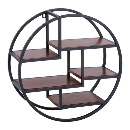 Wall Shelves Quinn with melamine bases and metallic frame HM8612 Diameter 60x24cm