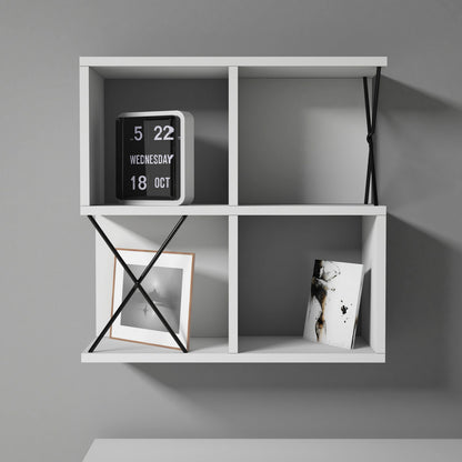 WALL SHELF HM9520.03 MELAMINE IN WHITE COLOR 60x24x60Hcm.