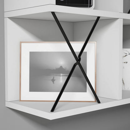 WALL SHELF HM9520.03 MELAMINE IN WHITE COLOR 60x24x60Hcm.