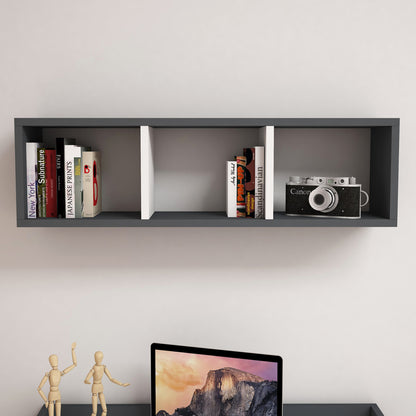 WALL SHELF MELAMINE GREY & WHITE 90x22x25,6Hcm.HM9228.13