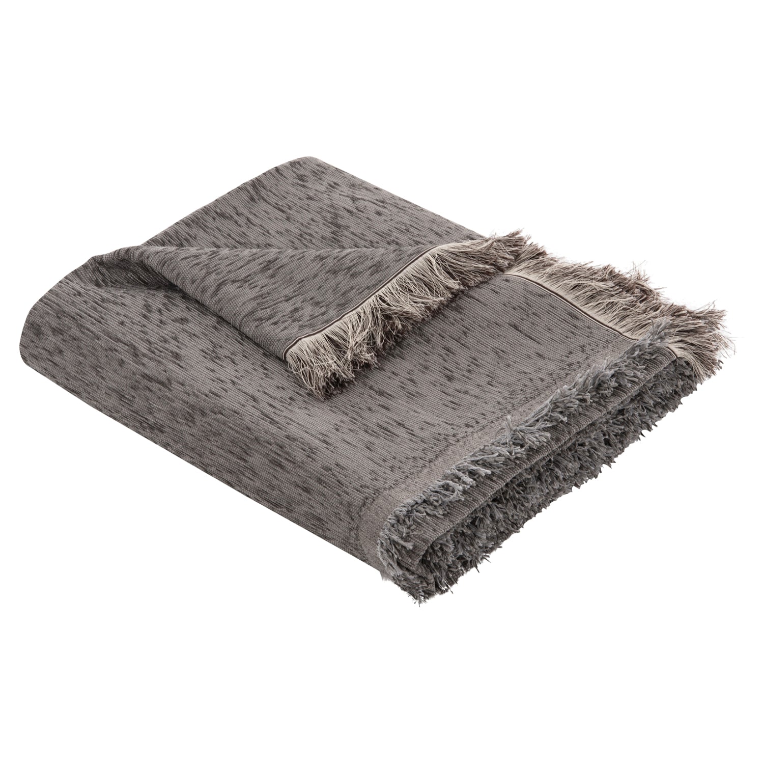 SOFA COVER-THROW WITH FRINGES DREAMTOPIA HM12161.07 IN GREY COLOR 245X170cm.