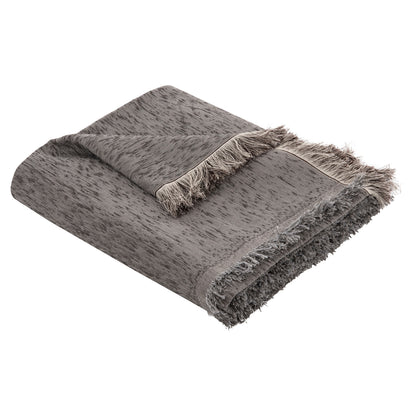 SOFA COVER-THROW WITH FRINGES DREAMTOPIA HM12161.07 IN GREY COLOR 245X170cm.