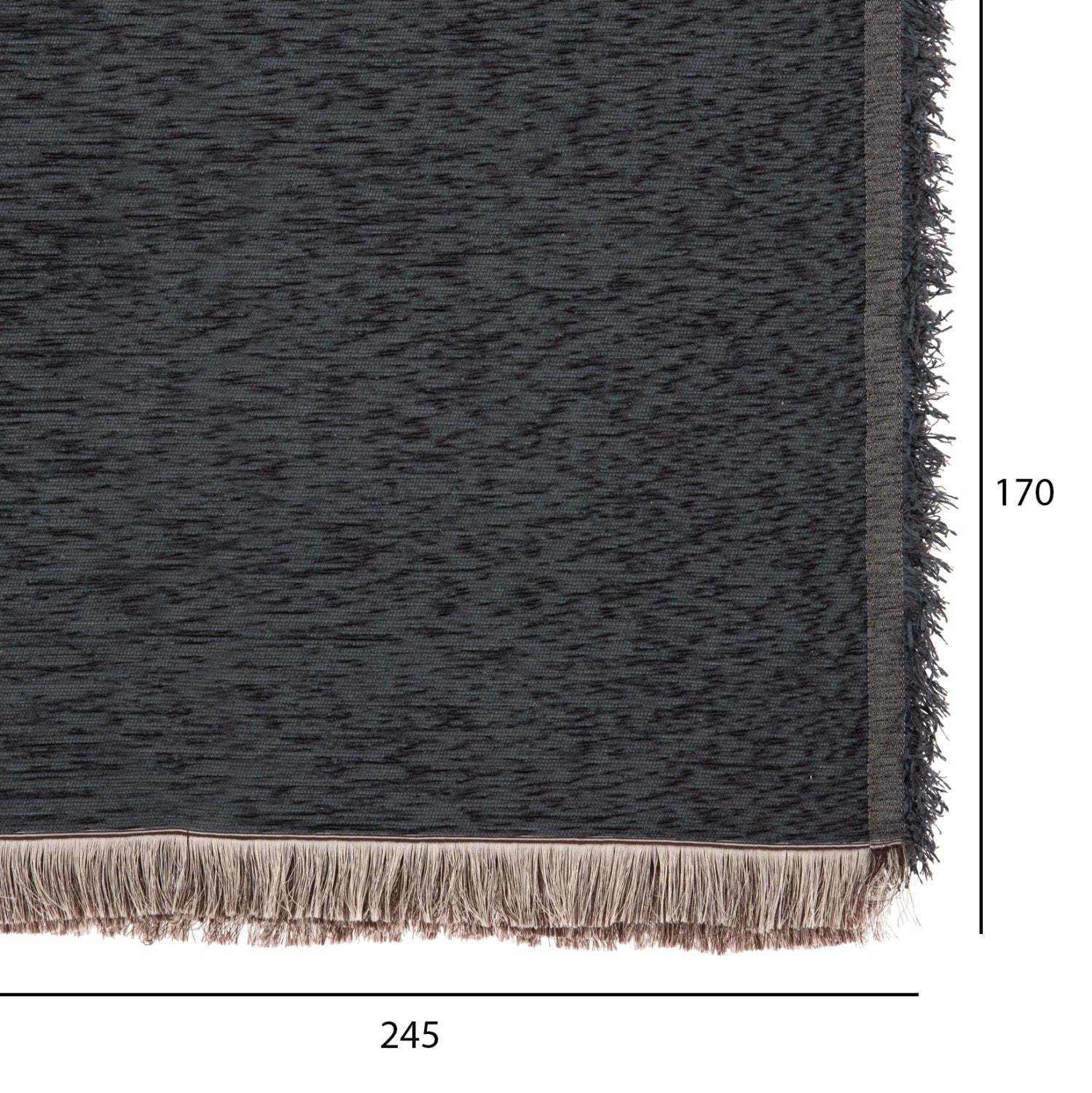 SOFA COVER-THROW WITH FRINGES DREAMTOPIA HM12161.09 IN NAVY BLUE COLOR 245X170cm.